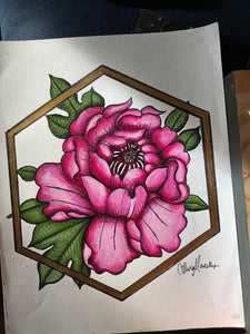 Acrylic Peony