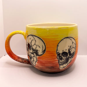 Red Watercolor Skull