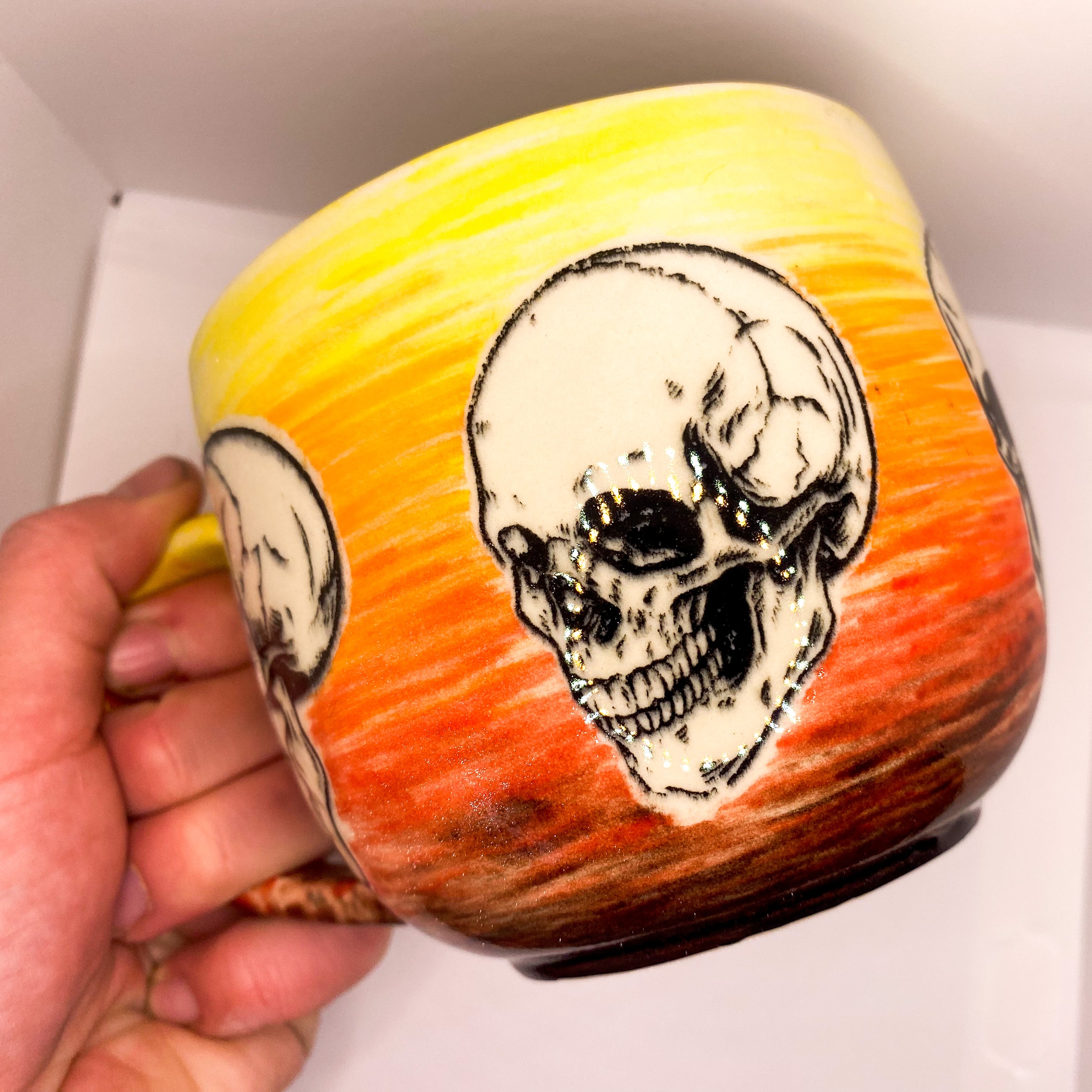 Red Watercolor Skull